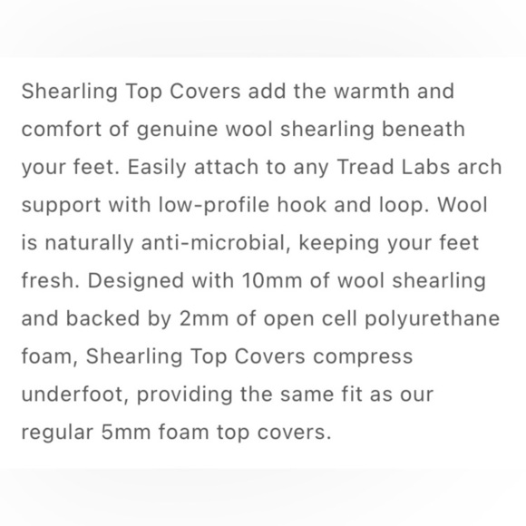 Tread Labs shearling insoles women’s size 6-6.5
New in package - Picture 2 of 10
